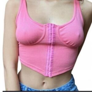 Pink Crop Top Corset Size Small Urban Outfitters‎